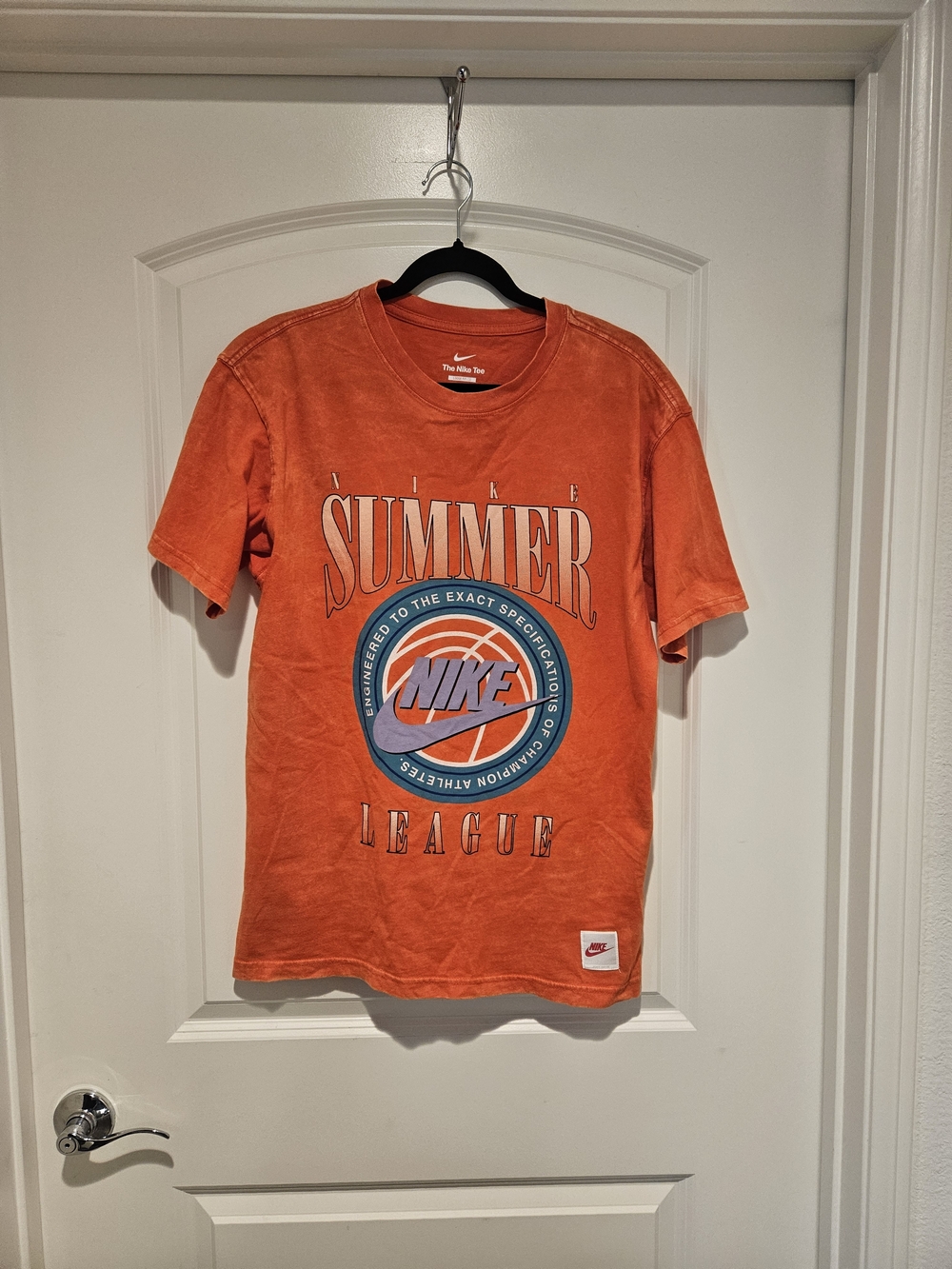 Nike Orange Crewneck Logo Tee #923